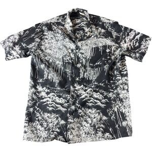 Mr. Jan Men's Large Black/White Bamboo Print  All OverDri Fit Shirt Lightweight